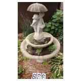 Concrete Fountain Used As Planter +