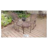 2 Metal Outdoor Rocking Chairs W/Table