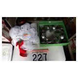 Snowman Wreath & Decorated Wreath NIB