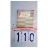 Planters Peanuts Punch Board In Cellophane