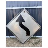 Metal Retired Curves Ahead Sign 30"x30" Metal Retired Curves Ahead Sign 30"x30"