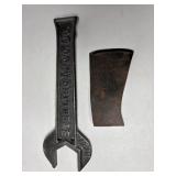 .Antique Sterling Mfg Co Wrench & Ax Head .Antique Sterling Mfg Co Wrench & Ax Head