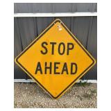 Metal Stop Ahead Sign 40.5" Metal Stop Ahead Sign 40.5"