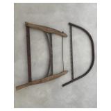 Vintage Wood Buck Saw & Bow Saw Vintage Wood Buck Saw & Bow Saw