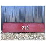 Combine Identification Plate 40"x9 Combine Identification Plate 40"x9