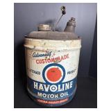 Vintage Halvoline Motor Oil 5gal Can Vintage Halvoline Motor Oil 5gal Can