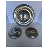 Vtg Nash Metropolitan Hubcaps (3) with 1 rim Vtg Nash Metropolitan Hubcaps (3) with 1 rim