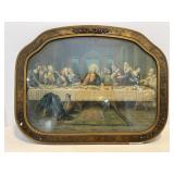 Antique frame with Last Supper print 18" x 14"