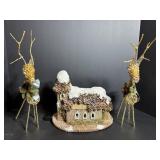 Vtg Gold covered reindeer (x2) 13"H...