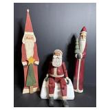 Folk art Santa with articulated limbs & misc....