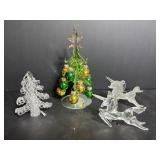 Blown Glass Christams ornaments & tree 2"-6:H