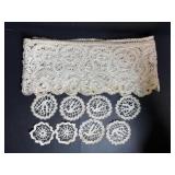 Vtg Lace (140") & doilies