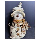 Ceramic snowman figurine 10.5"H