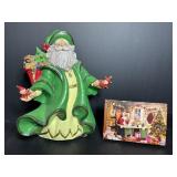 Ceramic Santa 11"H & battery operated Christmas...