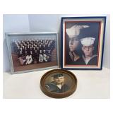 Vtg Framed Sailor photos 9" x 11", 13" x 16" &...