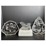 Snowy sweethearts snowman candy dish & carolers...