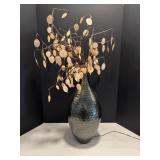 Lg vase with lighted petals 9" dia x 31"H