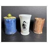 Vtg Hopalong Cassidy 5"H glass & misc