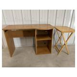 Computer desk (missing drawer) & TV tray ...