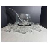 Princess House punch bowl (11) glasses - missing..