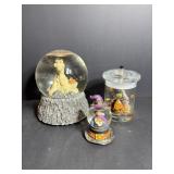 Hallooween water globes (2) & oil candle (1)...