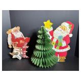 Vtg Christmas Santa & 12" Honeycomb tissue...