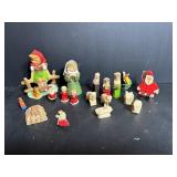 Vtg wooden Santa & nativity