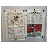 Vtg 1975 Disney & 1995 Kent Calendar dishcloths..