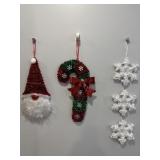 Tinsel Christmas Santa, candy cane & snow...