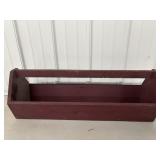 Vtg Wood tool caddy 30"x 9" x 10.5"