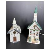 Vtg Bedford falls lighted chapel & misc church