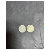 1964 (2) Kennedy half dollars no mint mark