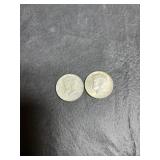 1964 (2) Kennedy half dollars no mint mark