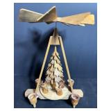 Vtg German wooden tree with carolers