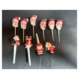 Vtg Sanat Claus cupcake toppers (plastic)
