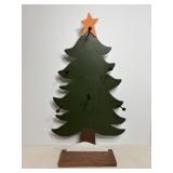 Wood Christmas tree with hooks 22"H