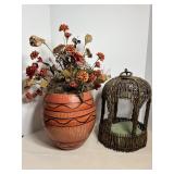 Large pottery vase & twig gazebo decor