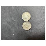 (1) 1962 & 1965 Kennedy half dollars no mint mark