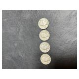 1942, 1944, 1945 & 1947 Quarters - no mint mark