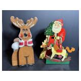 Vtg MCM wood napkin holder & misc