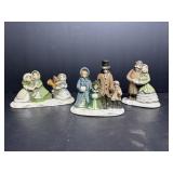 THree winter figurines (few chips) 3.25"H