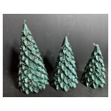Christmas tree candles (x3) 6", 5", 4" H
