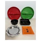 Vtg Melamine ashtrays, playboy club ashtray &...