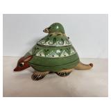 Vtg Mexican folk art pottery, Armadillo with baby.