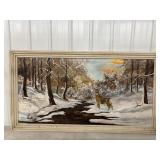 Deer picture painting 66" x 36" -no shipping