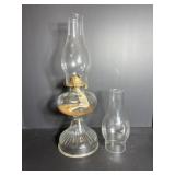 Vtg P & A Risdon Oil Lamp  18" H with extra ...
