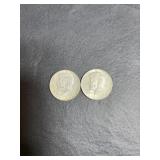 1964 (2) Kennedy half dollars no mint mark
