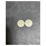 1964 (2) Kennedy half dollars no mint mark