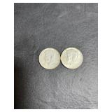 1964 (2) Kennedy half dollars no mint mark