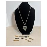 St Michael Shield Medal on chain & tie tacs